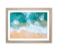 Beach In Brazil In Abstract Modern Art Framed Print | A2 Oak Framed Wall Art | Ready to Hang | Abstract Beach Picture | Living Room Bedroom Lounge Office