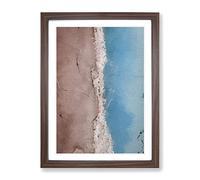 Beach In Cancun Mexico Modern Framed Print | A2 Walnut Framed Wall Art | Ready to Hang | Modern Beach Picture | Living Room Bedroom Lounge Office