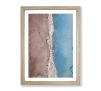 Beach In Cancun Mexico Modern Framed Print | A4 Oak Framed Wall Art | Ready to Hang | Modern Beach Picture | Living Room Bedroom Lounge Office