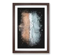 Beach in Cancun Mexico Paint Splash Framed Print | A2 Walnut Framed Wall Art | Ready to Hang | Modern Beach Picture | Living Room Bedroom Lounge Office