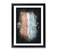 Beach In Cancun Mexico Paint Splash Modern Framed Wall Art Print, Ready to Hang Picture for Living Room Bedroom Home Office Décor, Black A2 (64 x 46 cm)