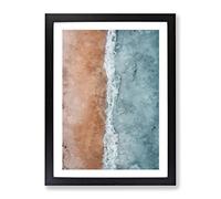 Beach In Cancun Mexico Painting Modern Framed Print | A2 Black Framed Wall Art | Ready to Hang | Modern Beach Picture | Living Room Bedroom Lounge Office
