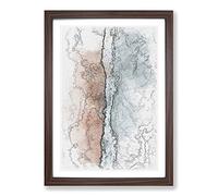 Beach in Cancun Mexico Sketch Framed Print | A2 Walnut Framed Wall Art | Ready to Hang | Modern Beach Picture | Living Room Bedroom Lounge Office