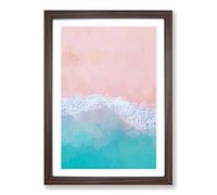 Beach in Hong Kong in Abstract Framed Print | A2 Walnut Framed Wall Art | Ready to Hang | Abstract Beach Picture | Living Room Bedroom Lounge Office