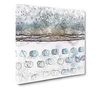 Beach in Lake Tahoe Sketch Canvas Print | Gallery Wrapped 30mm Frame Wall Art | 20x20 inches | Ready to Hang | Modern Seascape Picture | Living Room Bedroom Lounge Office