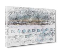 Beach in Lake Tahoe Sketch Canvas Print | Gallery Wrapped 30mm Frame Wall Art | 30x20 inches | Ready to Hang | Modern Seascape Picture | Living Room Bedroom Lounge Office