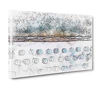 Beach In Lake Tahoe Sketch Canvas Print | Gallery Wrapped 30mm Frame Wall Art | 30x20 inches | Ready to Hang | Coastal Seascape Picture | Living Room Bedroom Lounge Office