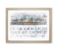 Beach In Lake Tahoe Sketch Modern Art Framed Print | A4 Oak Framed Wall Art | Ready to Hang | Modern Beach Picture | Living Room Bedroom Lounge Office