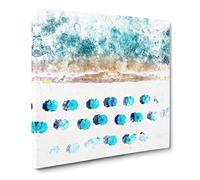 Beach in Lake Tahoe Watercolour Canvas Print | Gallery Wrapped 30mm Frame Wall Art | 20x20 inches | Ready to Hang | Modern Seascape Picture | Living Room Bedroom Lounge Office