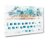 Beach In Lake Tahoe Watercolour Canvas Print | Gallery Wrapped 30mm Frame Wall Art | 24x16 inches | Ready to Hang | Coastal Seascape Picture | Living Room Bedroom Lounge Office