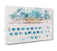 Beach in Lake Tahoe Watercolour Canvas Print | Gallery Wrapped 30mm Frame Wall Art | 30x20 inches | Ready to Hang | Modern Seascape Picture | Living Room Bedroom Lounge Office