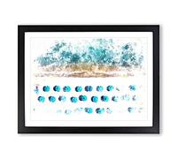 Beach In Lake Tahoe Watercolour Modern Framed Print | A3 Black Framed Wall Art | Ready to Hang | Modern Beach Picture | Living Room Bedroom Lounge Office