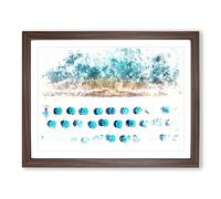 Beach In Lake Tahoe Watercolour Modern Framed Print | A3 Walnut Framed Wall Art | Ready to Hang | Modern Beach Picture | Living Room Bedroom Lounge Office