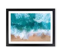Beach In Melbourne Australia In Abstract Modern Art Framed Print | A2 Black Framed Wall Art | Ready to Hang | Abstract Beach Picture | Living Room Bedroom Lounge Office