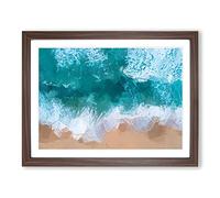Beach In Melbourne Australia In Abstract Modern Art Framed Print | A4 Walnut Framed Wall Art | Ready to Hang | Abstract Beach Picture | Living Room Bedroom Lounge Office