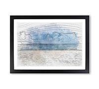 Beach in Mexico in Abstract Framed Print | A2 Black Framed Wall Art | Ready to Hang | Abstract Beach Picture | Living Room Bedroom Lounge Office