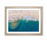 Beach In Punta Cana Dominican Republic Modern Art Framed Print | A3 Oak Framed Wall Art | Ready to Hang | Modern Beach Picture | Living Room Bedroom Lounge Office