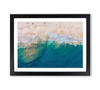 Beach In Punta Cana Dominican Republic Modern Art Framed Wall Art Print, Ready to Hang Picture for Living Room Bedroom Home Office Décor, Black A2 (64 x 46 cm)