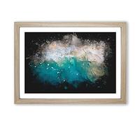 Beach in Punta Cana Dominican Republic Paint Splash Framed Print | A2 Oak Framed Wall Art | Ready to Hang | Modern Beach Picture | Living Room Bedroom Lounge Office