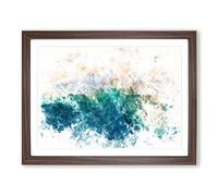 Beach In Punta Cana Dominican Republic Watercolour Modern Framed Print | A2 Walnut Framed Wall Art | Ready to Hang | Modern Beach Picture | Living Room Bedroom Lounge Office