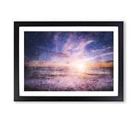 Beach in San Diego California Painting Framed Print | A2 Black Framed Wall Art | Ready to Hang | Modern Beach Picture | Living Room Bedroom Lounge Office