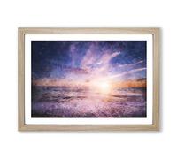 Beach in San Diego California Painting Framed Print | A2 Oak Framed Wall Art | Ready to Hang | Modern Beach Picture | Living Room Bedroom Lounge Office