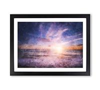Beach In San Diego California Painting Modern Art Framed Print | A3 Black Framed Wall Art | Ready to Hang | Modern Beach Picture | Living Room Bedroom Lounge Office