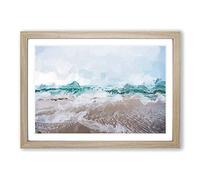 Beach in Santa Cruz California in Abstract Framed Print | A2 Oak Framed Wall Art | Ready to Hang | Abstract Beach Picture | Living Room Bedroom Lounge Office