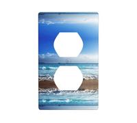 Beach in Sunset Time Electrical Outlet Covers, Standard Size 1-Gang 4.50" X 2.76", Unbreakable Polycarbonate Thermoplast