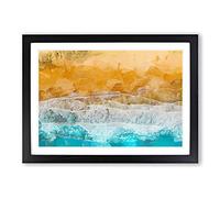 Beach in The Canary Islands Spain in Abstract Framed Print | A2 Black Framed Wall Art | Ready to Hang | Abstract Beach Picture | Living Room Bedroom Lounge Office