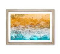 Beach in The Canary Islands Spain in Abstract Framed Print | A2 Oak Framed Wall Art | Ready to Hang | Abstract Beach Picture | Living Room Bedroom Lounge Office