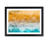 Beach In The Canary Islands Spain In Abstract Modern Art Framed Print | A4 Black Framed Wall Art | Ready to Hang | Abstract Beach Picture | Living Room Bedroom Lounge Office