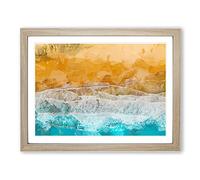 Beach In The Canary Islands Spain In Abstract Modern Art Framed Print | A4 Oak Framed Wall Art | Ready to Hang | Abstract Beach Picture | Living Room Bedroom Lounge Office