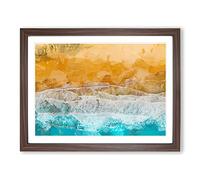 Beach In The Canary Islands Spain In Abstract Modern Art Framed Print | A4 Walnut Framed Wall Art | Ready to Hang | Abstract Beach Picture | Living Room Bedroom Lounge Office