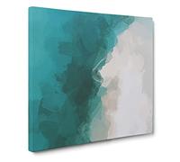 Beach into the Ocean Canvas Print | Gallery Wrapped 30mm Frame Wall Art | 20x20 inches | Ready to Hang | Abstract Seascape Picture | Living Room Bedroom Lounge Office