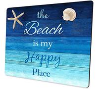 Beach is My Happy Place Design 9.4"x7.9", Rectangular Non Slip Rubber, Standard Size Lock Edge Mouse pad.