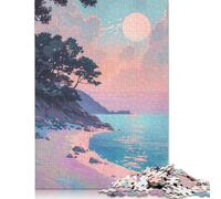 Beach Japan Painting 1000 Pieces Puzzles Wooden Puzzle for Teenager Funny Jigsaw Puzzles 1000pcs (75x50cm)