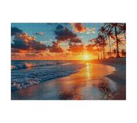 Beach Jigsaw Puzzles for Adults 2000 Piece Jigsaw Puzzles for Adults Sunset 99x70cm, Classic Educational Games Decompression, Challenging Game for Families Beautiful Home Wall Decor Gifts for Men E-44