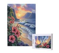 Beach Jigsaw Puzzles for Adults 5000 Landscape Puzzles for Adults Wooden, Funny/Difficult/Impossible/Challenging Decompression Games, As a Birthday for Women and Men ML-366