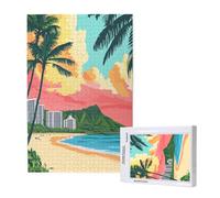 Beach Jigsaw Puzzles for Adults 5000 Landscape Puzzles for Adults Wooden, Funny/Difficult/Impossible/Challenging Decompression Games, As a Birthday for Women and Men ML-1664