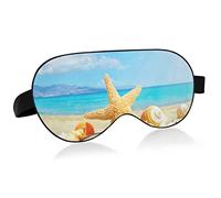 Beach Landscape with Sunbeam Breathable Sleeping Eyes Mask, Cool Feeling Eye Sleep Cover for Summer Rest, Elastic Contoured Blindfold for Women & Men Travel