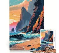 Beach Landscapes Puzzles for Adults 1000 Puzzles Critical Think Calm Leisure Uniform Edges Festive Surprise (38x26cm)