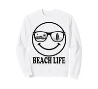Beach Life Happy Face Sunglasses Surf Island Ocean Design Sweatshirt