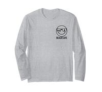 Beach Life Happy Face Sunglasses Surfboard Ocean Design Long Sleeve T-Shirt