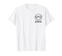 Beach Life Happy Face Sunglasses Surfboard Ocean Design T-Shirt