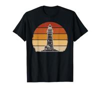 Beach Lighthouse Retro Sunset Seaside Nautical Graphic Print T-Shirt