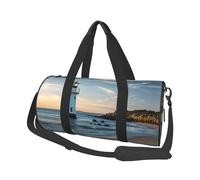 Beach Lighthouse Travel Duffel Bag Sports Gym Bag, Lightweight Overnight Weekender Bag With Shoes Compartment Yoga Gym Sports Bag For Men Women