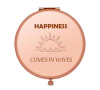 Beach Lover Gift Compact Mirror for Women Vacation Gifts for Women Friend | Folding Makeup Mirror for Her Christmas Graduation Birthday Gifts for Mom Wife Daughter Sister Friends