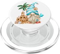 Beach Lover With Flip Flops And Sand Castle Funny Gnome PopSockets PopGrip for MagSafe