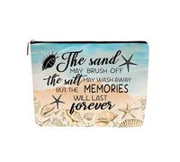 Beach Makeup Bag for Women, Funny Summer Ocean Beach Themed Gifts Canvas Cosmetic Bag Suitable for Girls, Bestie, Mom, Beaches Vacation Necessities Accessories to Travel Storage Cosmetics (9 × 7 Inch)